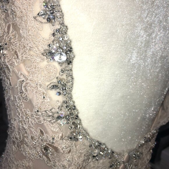 NEW BACKLESS Sexy Wedding Dress, BLING Rosegold trumpet Mermaid Fit&Flare $4999 - Picture 4 of 10